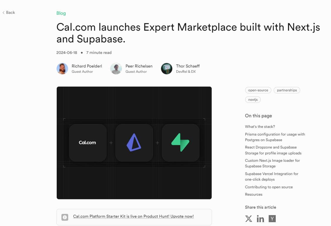 Build Your Dream SaaS Faster: A Cal.com Starter Kit with Next.js and Supabase