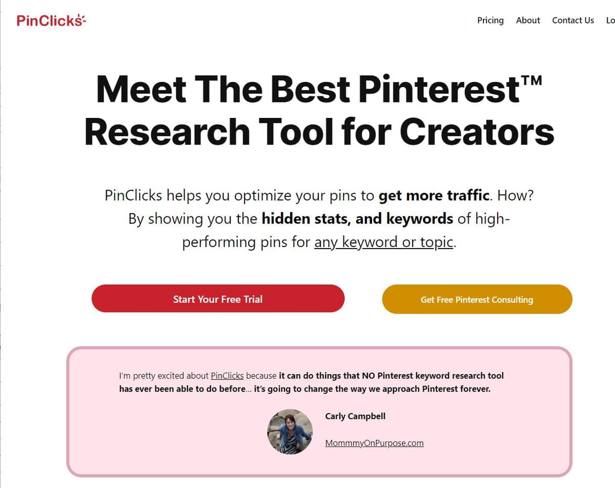 PinClicks Pinterest Research